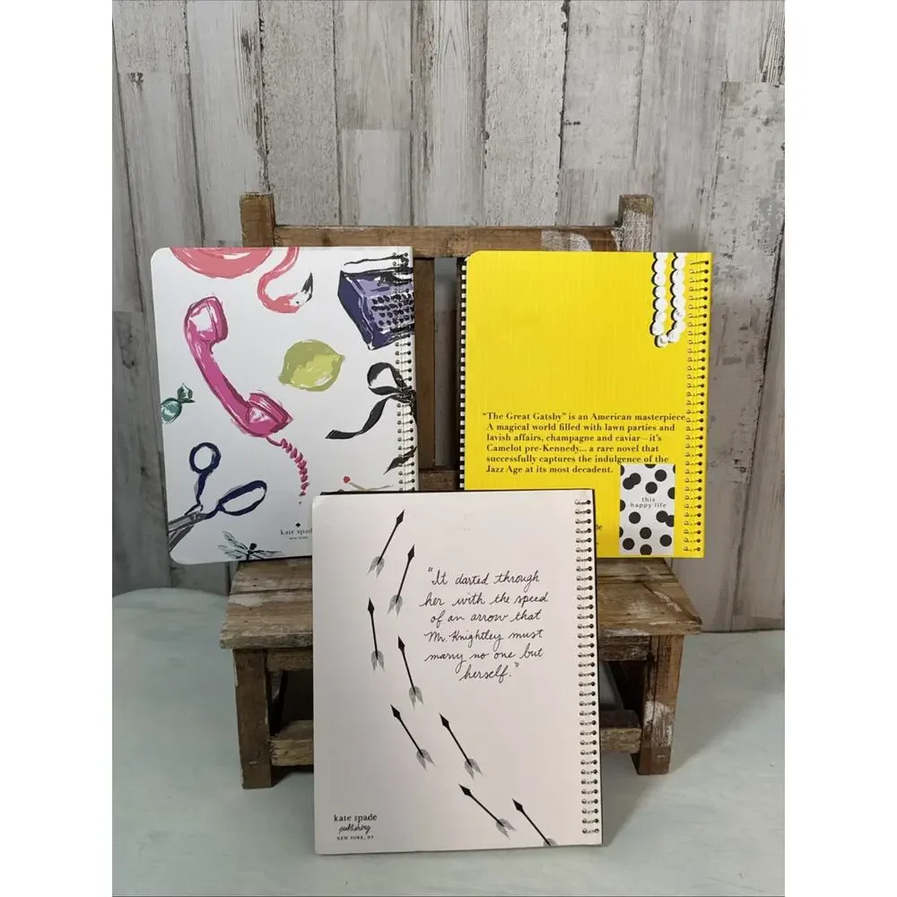 Kate Spade Spiral Journal Notebooks New With Defects Set Of 3 - Includes Emma!